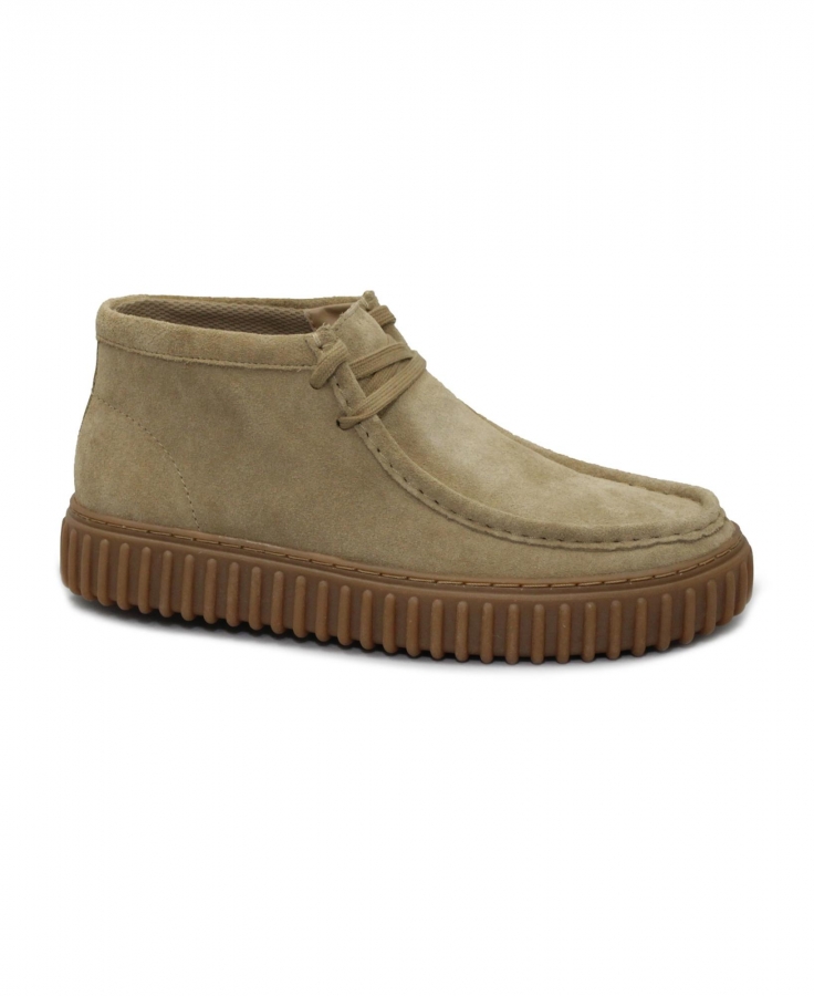 CLARKS TORHILL HI dark suede scarpe uomo lacci ingegnere