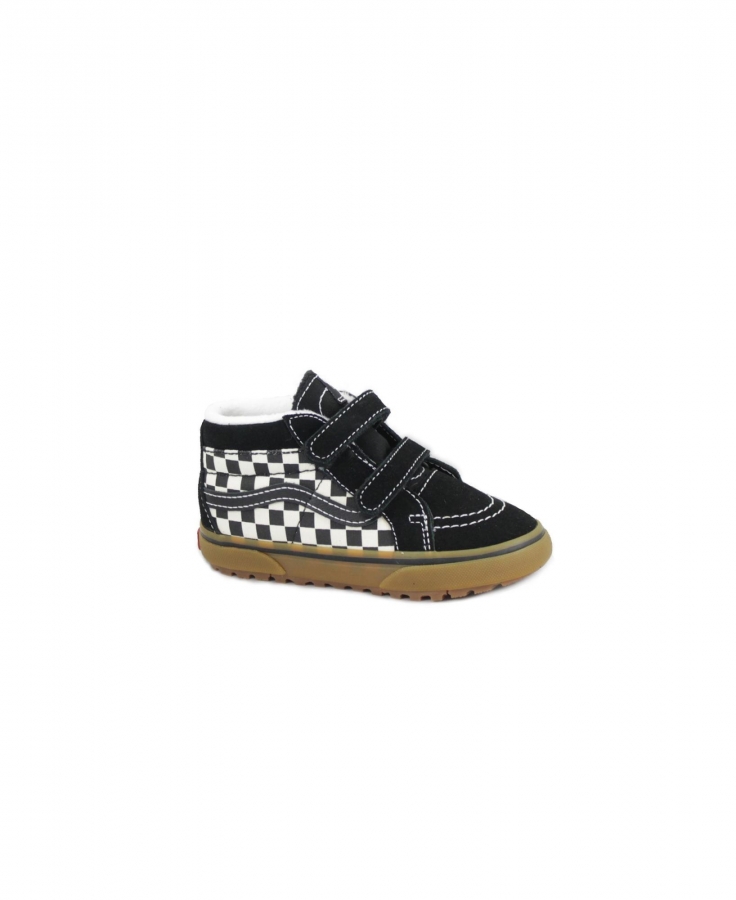 VANS SK8-MID REISSUE V 101KP1 checkerboard black marshm scacchi nero scarpe bambino sneakers strappi mid pelle