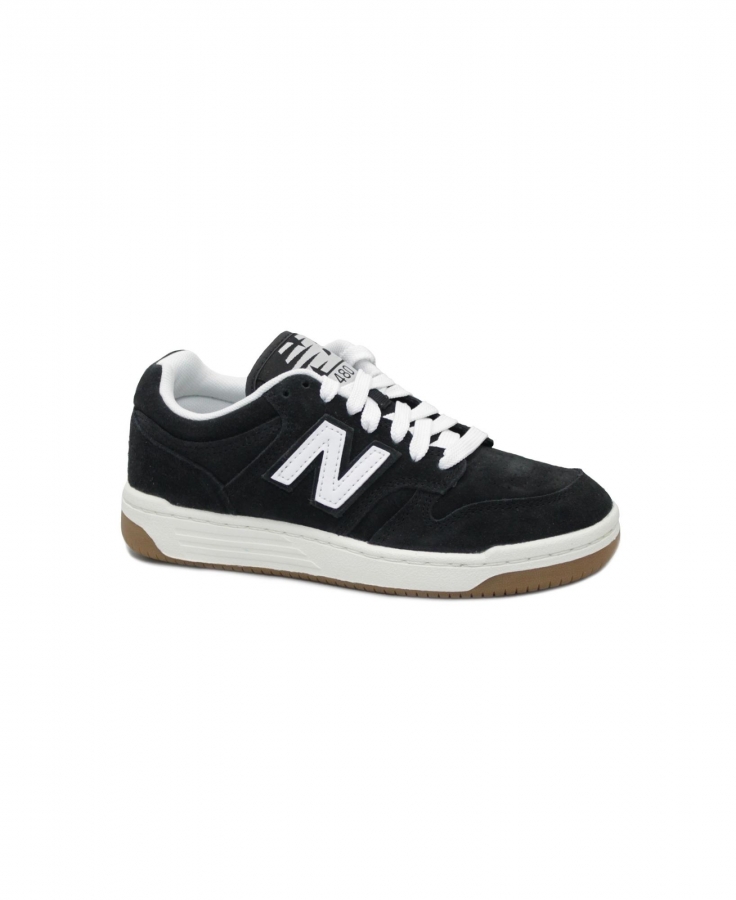 NEW BALANCE GSB480 SB nero bianco scarpe ragazzi lacci sneakers pelle scamosciata