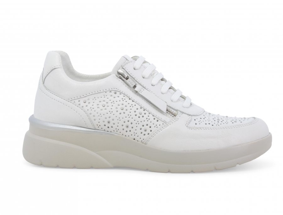 Sneakers donna in pelle bianco k55446