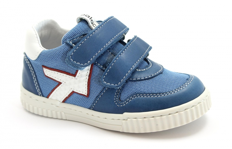 BALOCCHI 111230 MINI 20/22 jeans blu scarpe primi passi bambino pelle sneaker strappi