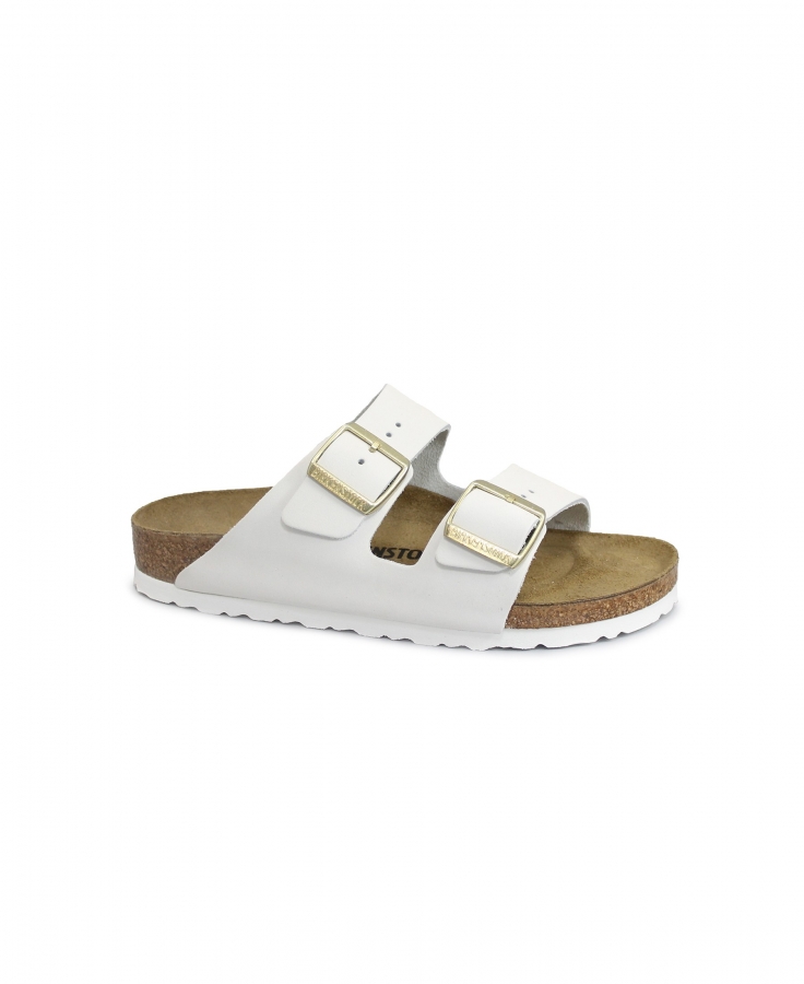 BIRKENSTOCK ARIZONA BS 1029475 antique white bianco ciabatte donna fibbie pelle