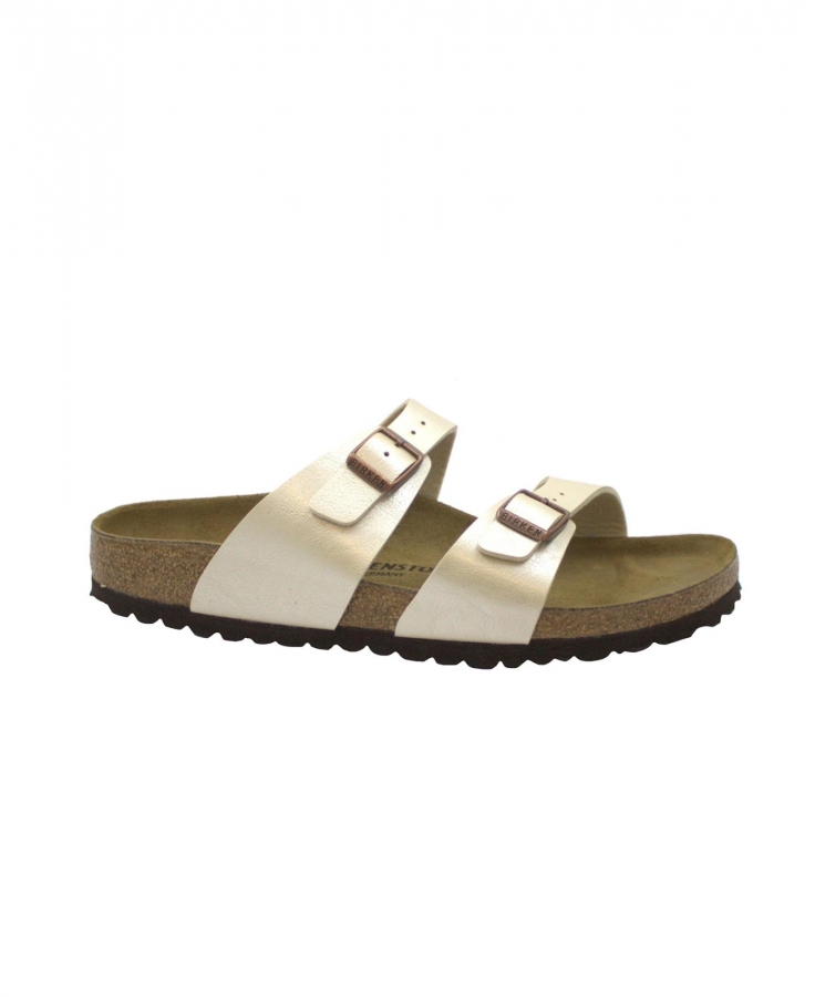 BIRKENSTOCK SYDNEY BS 1016171 pearl white bianco ciabatte donna fibbie