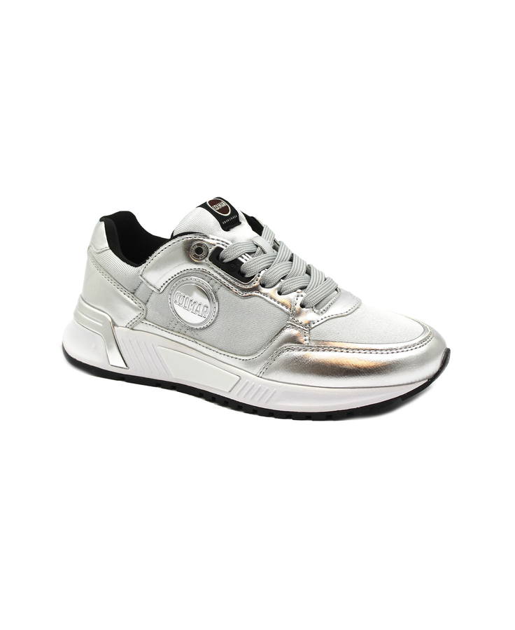 COLMAR DALTON LUX silver argento scarpe donna tessuto sneakers lacci