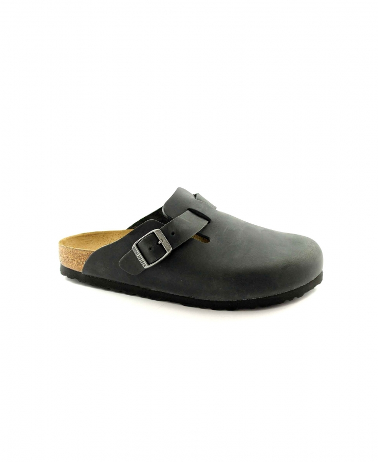BIRKENSTOCK BOSTON 059463 black nero ciabatta zoccolo donna fibbia