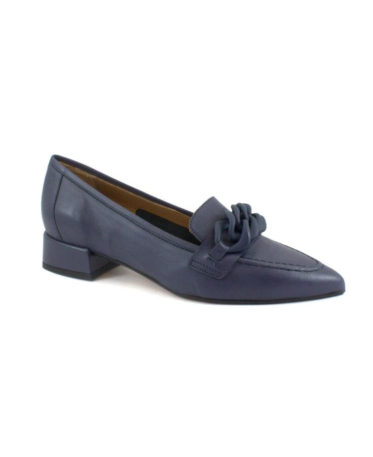 MELLUSO V213 abyss blu scarpe donna mocassino punta pelle catena