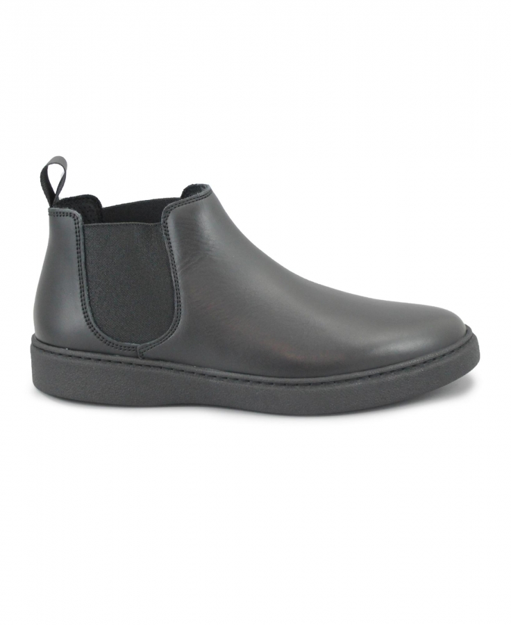 FRAU 19L6 nero scarpe uomo beatles pelle elastici