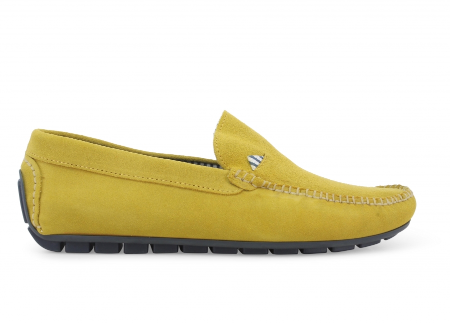 Mocassino uomo in camoscio giallo u16017z
