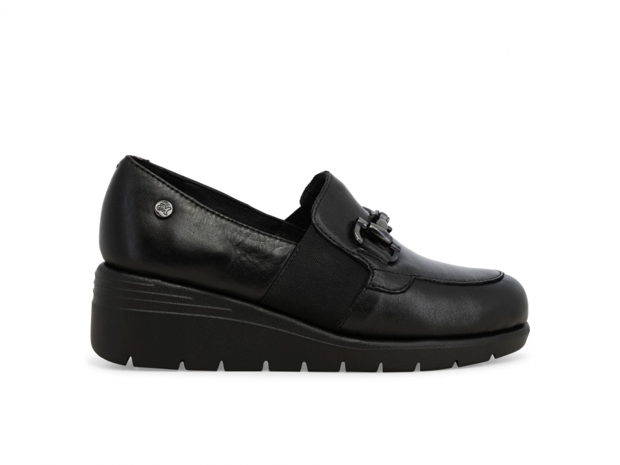 Mocassino donna in pelle nero k55283