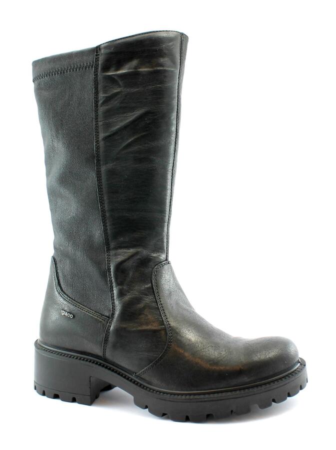 IGI&CO 6160500 nero scarpe donna stivaletto zip pelle