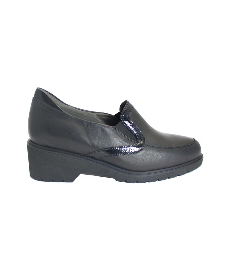 MELLUSO R35727D nero scarpe donna mocassino pelle elastico