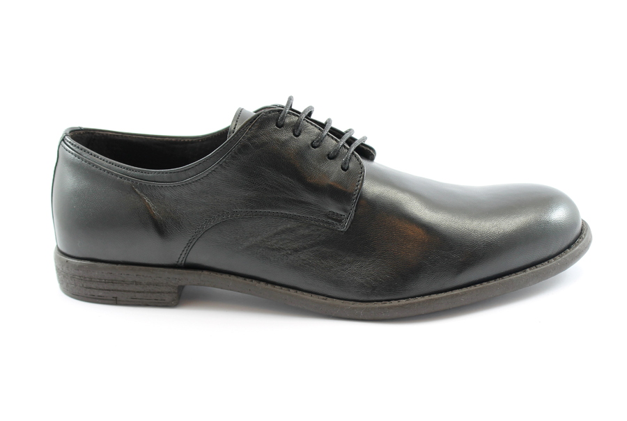 FRANCO FEDELE 6255 nero scarpe uomo derby liscia elegante pelle