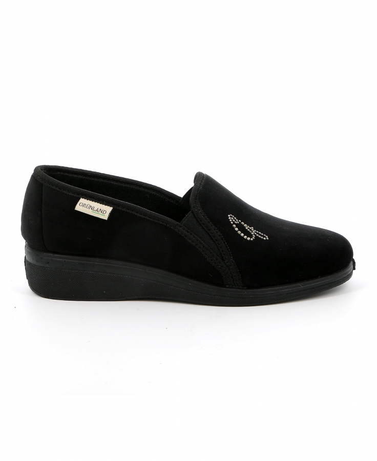 GRUNLAND IRAE PA1091 nero scarpe pantofole donna slip on zeppetta elastico