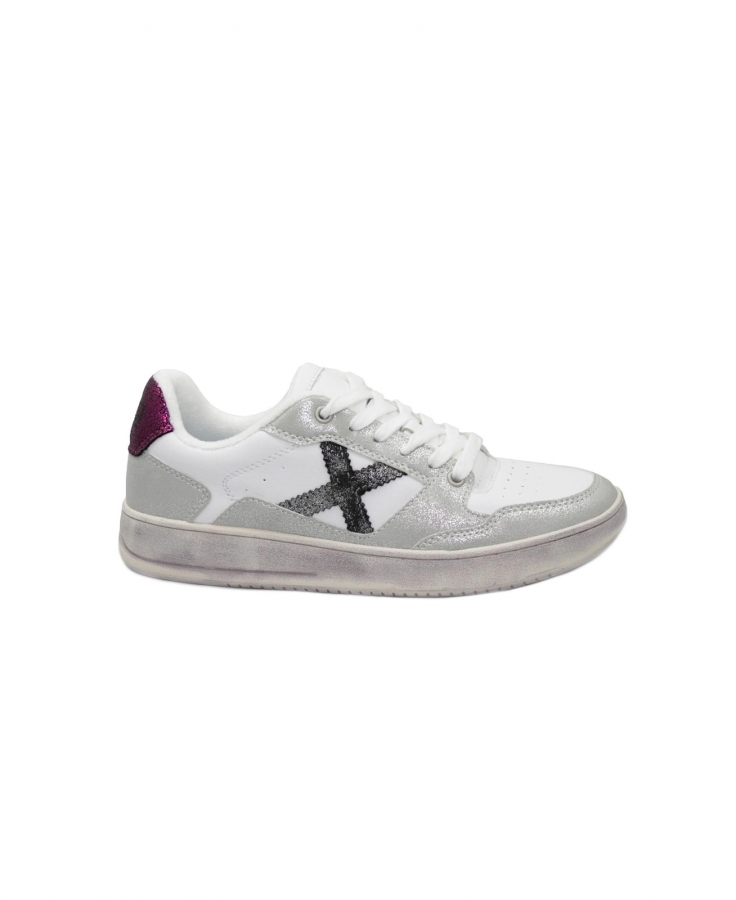 MUNICH 8908106 LEGIT WMN bianco argento scarpe donna sneakers lacci