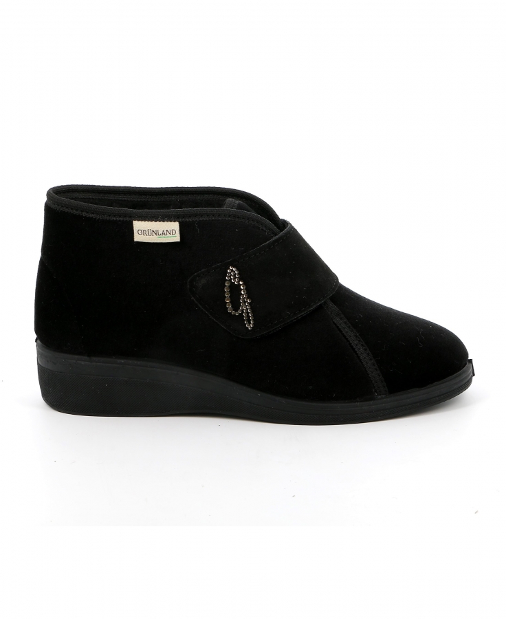 GRUNLAND IRAE PA1087 nero scarpe donna pantofola strappo pelo morbido