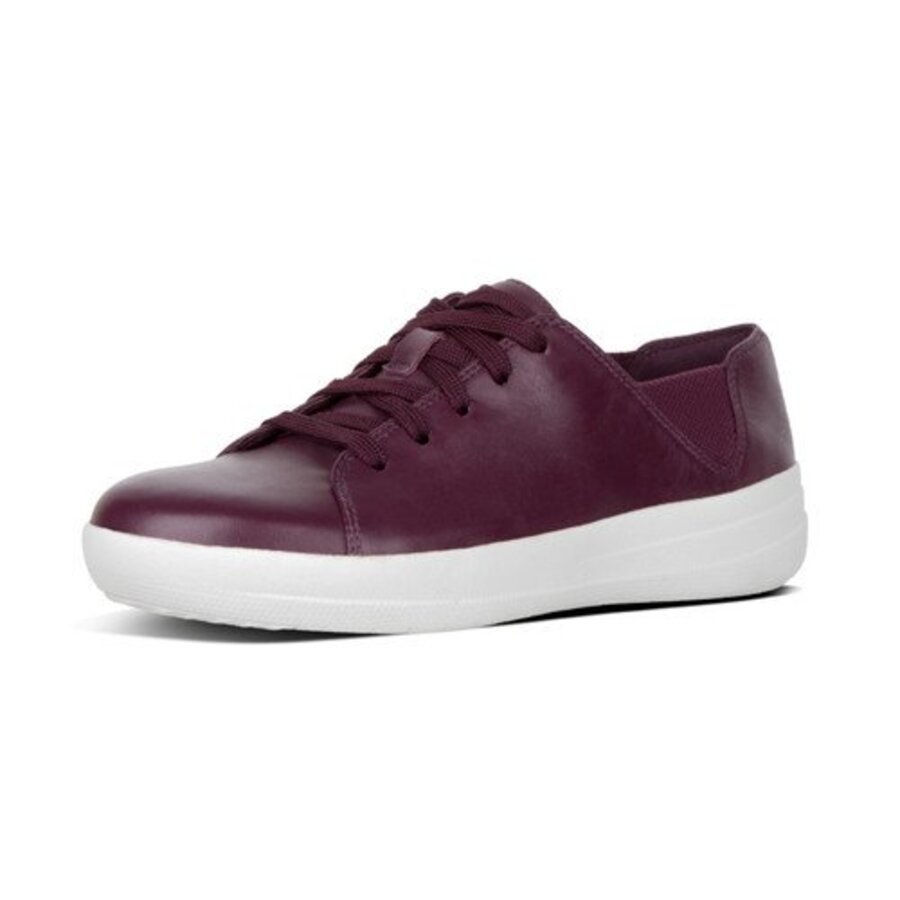 FitFlop F-SPORTY TM LACE UP SNEAKER LEATHER DEEP PLUM (size: 36)