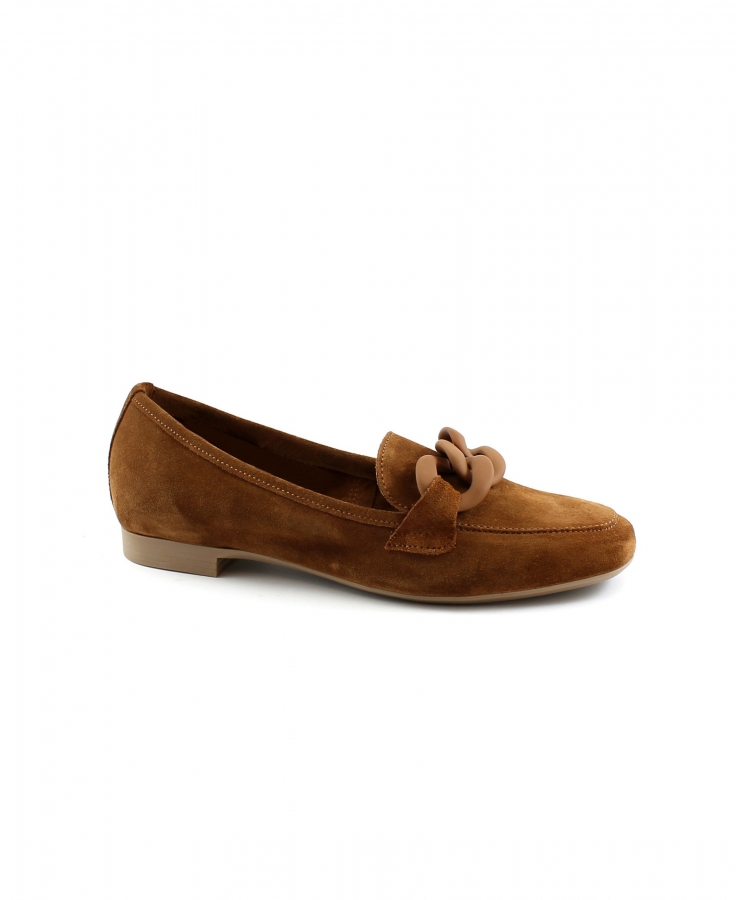 CAFè NOIR EG6000 cuoio marrone scarpe donna mocassino camoscio catena