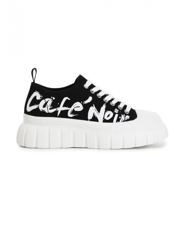 CAFè NOIR DG9320 nero scarpe donna sneakers lacci platform carrarmato