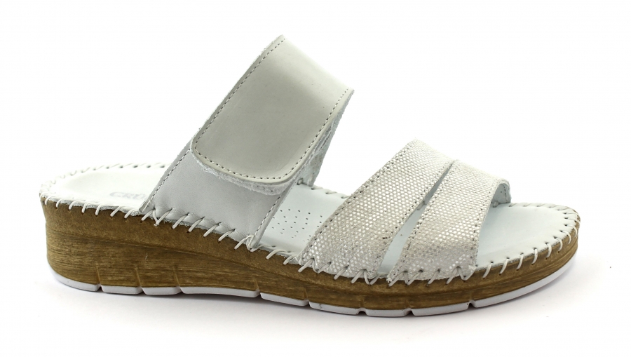 GRUNLAND PALO CI2859 ghiaccio bianco ciabatte donna zeppa strappo