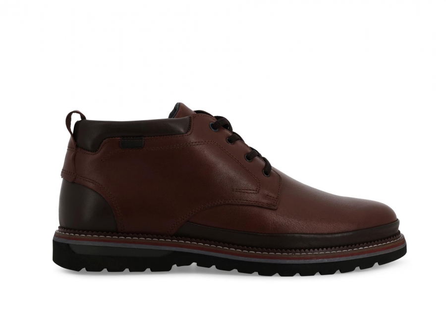 Stivaletto uomo stringato in pelle marrone u41152