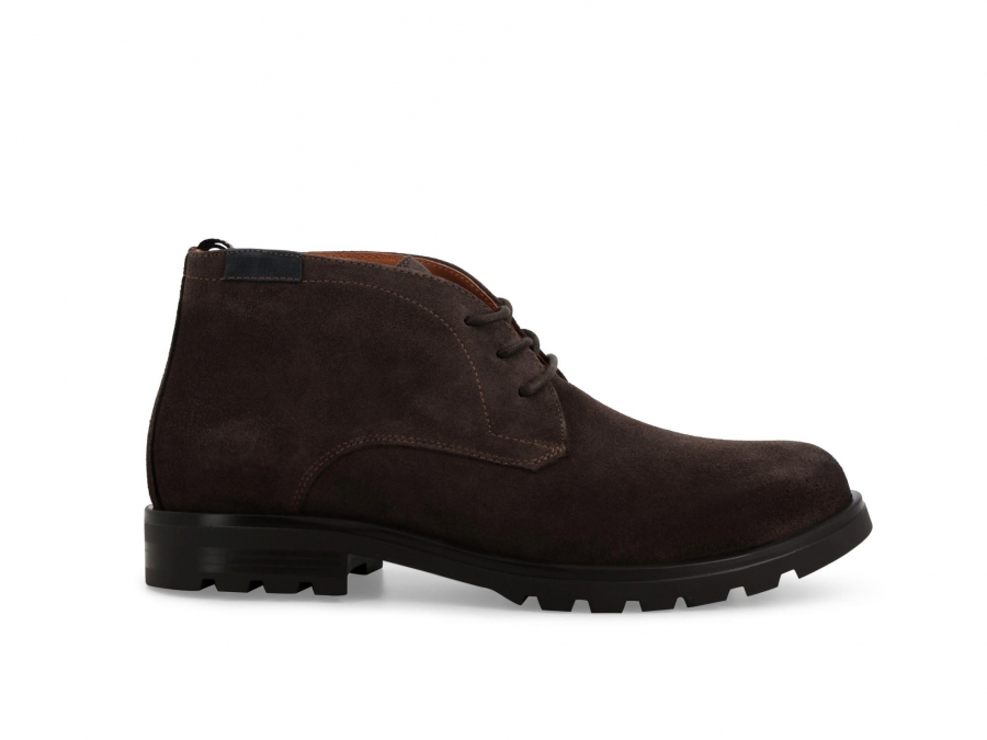 Stivaletto uomo stringato in camoscio marrone u41155