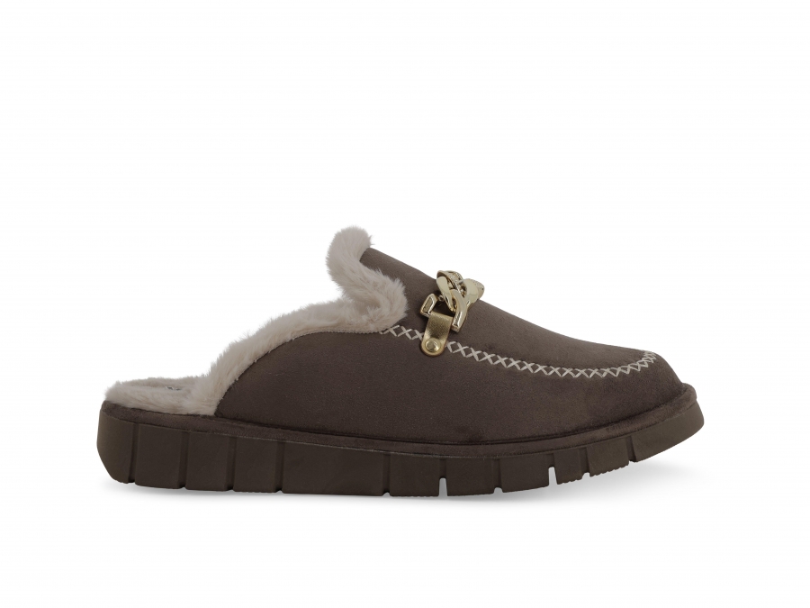 Pantofola donna in camoscio beige taope pd529