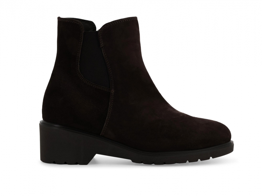 Stivaletto donna in camoscio marrone scuro r35600z