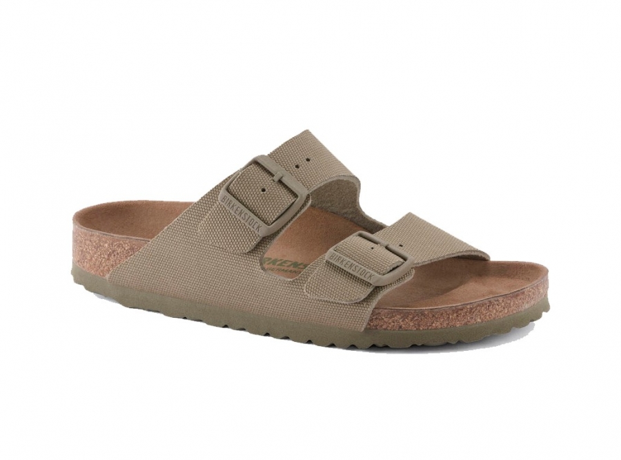 BIRKENSTOCK Arizona vegan verde kaki ciabatte unisex tessuto scarpe vegane