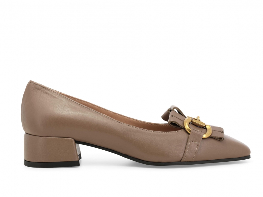 Décolleté donna in pelle beige v5342z