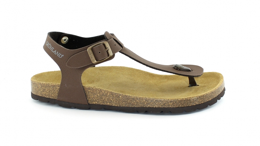 GRUNLAND SARA SB0215 mogano sandali donna infradito pelle tipo birk