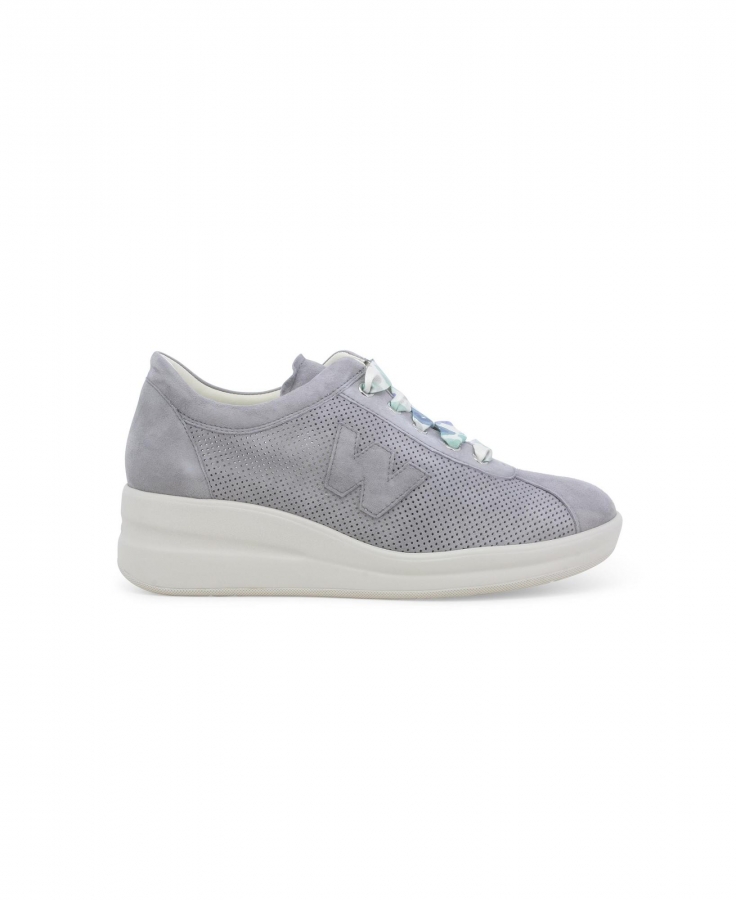 MELLUSO WALK R20245 jeans scarpe sneakers forate donna lacci pelle zeppa