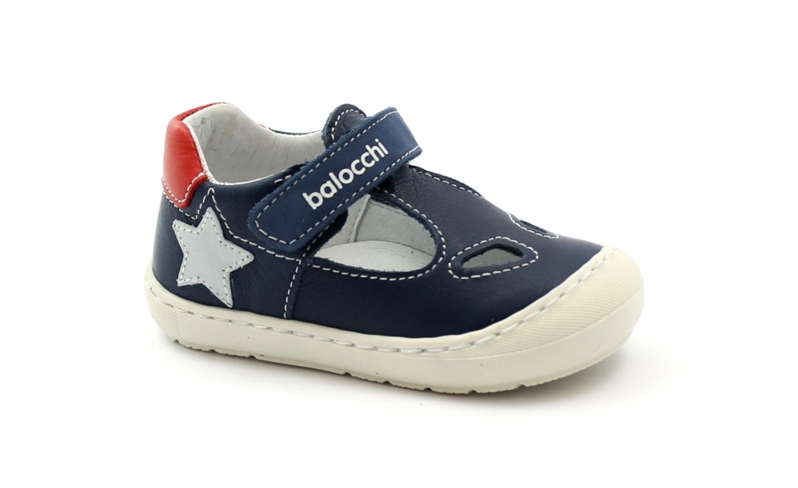 BALOCCHI BUGGY 121302 19/22 jeans blu scarpe bambino sandali chiusi strappo