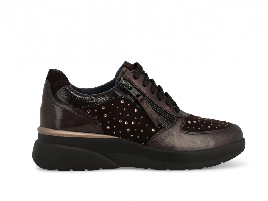 Sneakers comoda donna in pelle marrone k55452