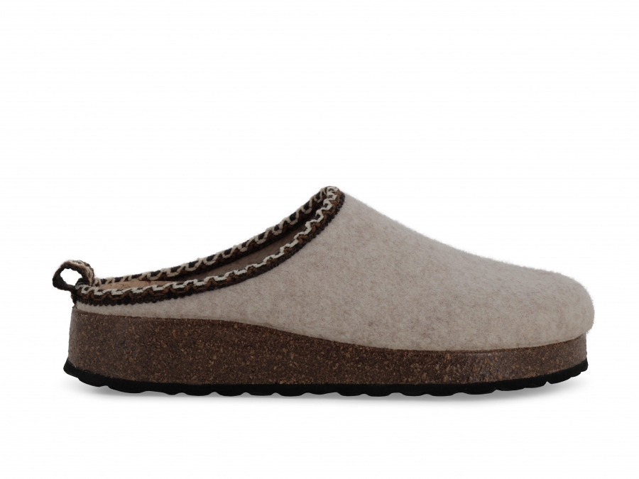 Pantofola donna in tessuto riciclato beige pd836z
