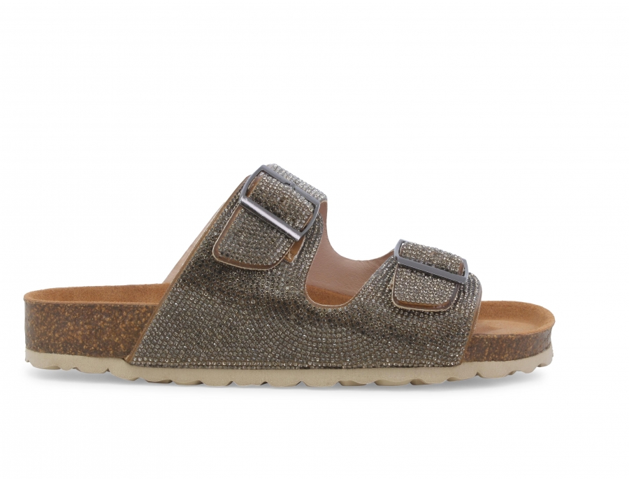 Ciabatta donna in similpelle brown 018146z