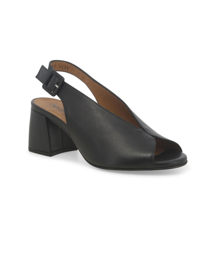 MELLUSO N622W nero scarpe donna sandali tacco pelle cinturino
