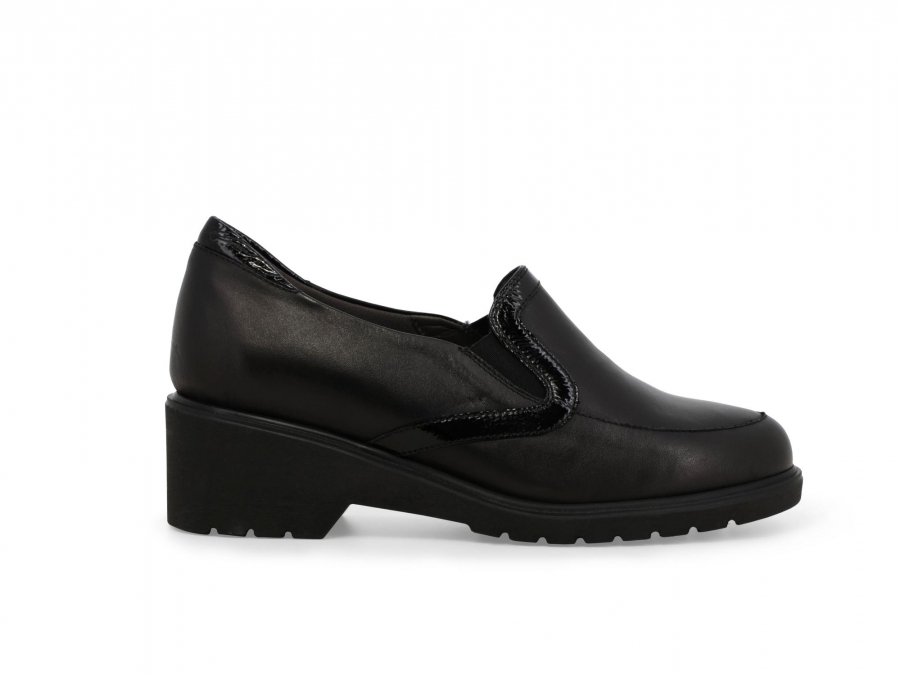 Mocassino donna in pelle nero r35727z
