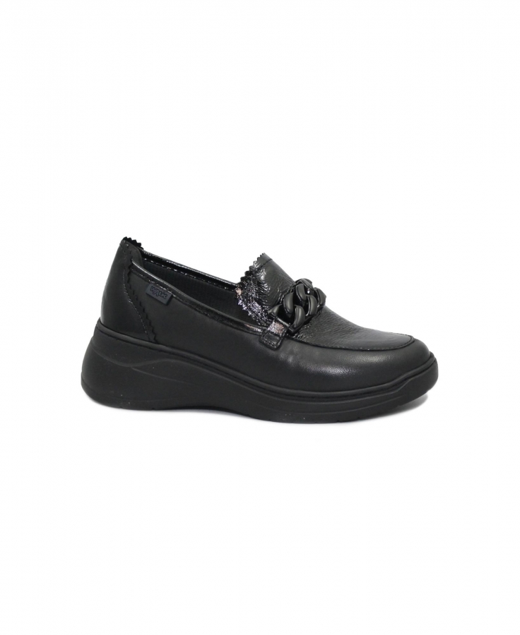 MELLUSO K55493 nero scarpe donna mocassino pelle