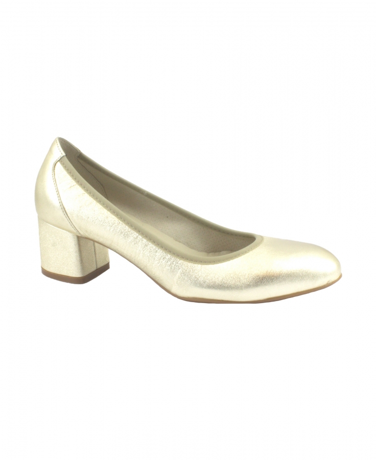 MELLUSO D100D platino oro scarpe donna decolletè tacco pelle