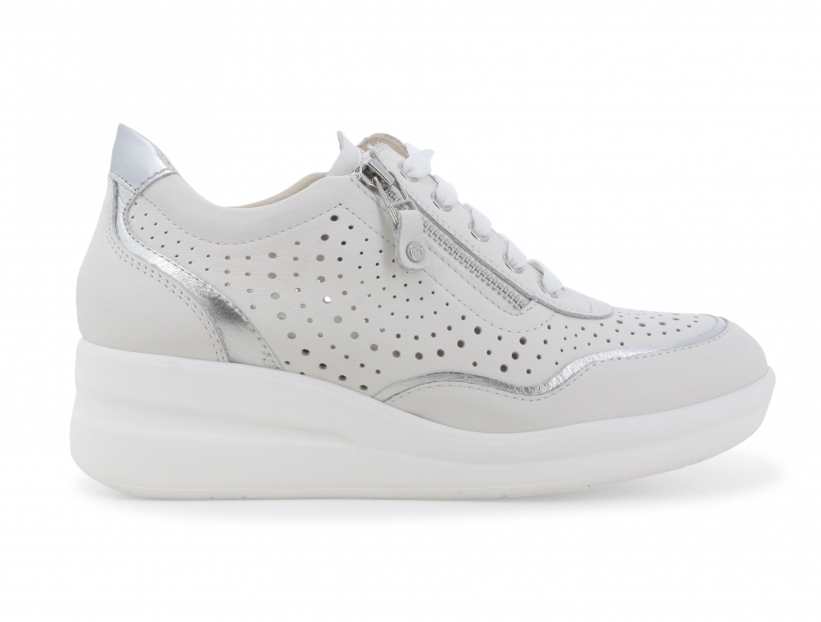 Sneakers donna in pelle bianco r20258