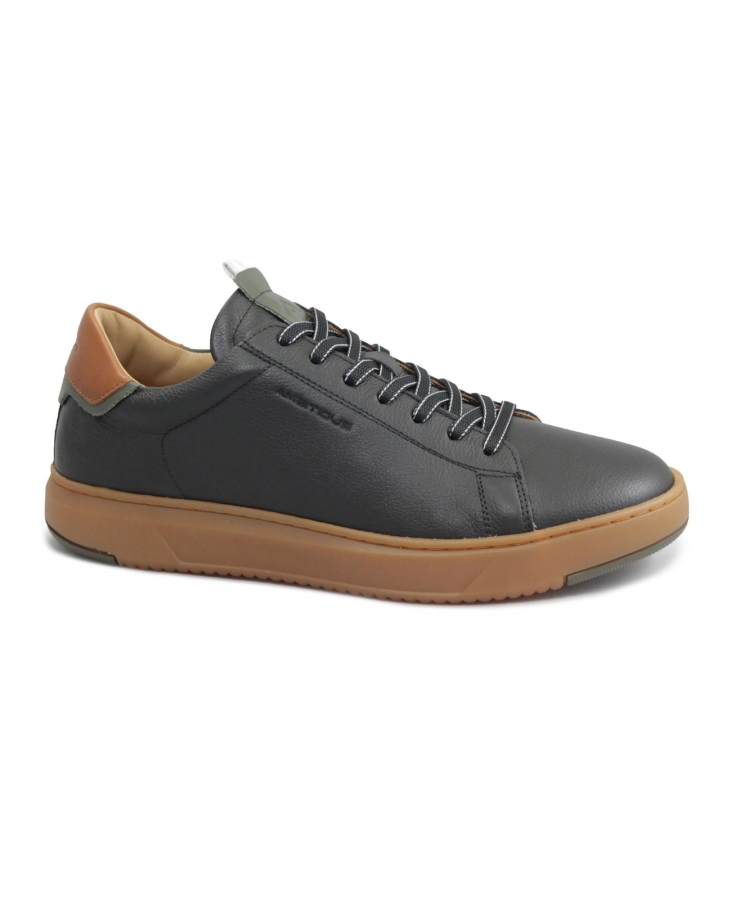 AMBITIOUS 13672-6584AM nero scarpe uomo sneakers lacci pelle