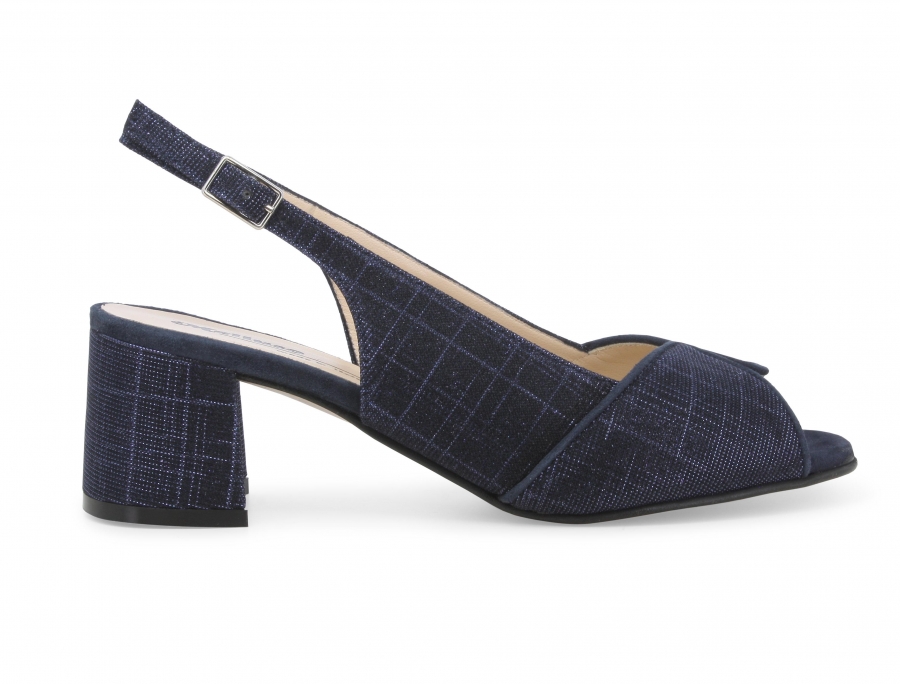 Sandalo donna comodo elegante in tessuto blu notte s634z