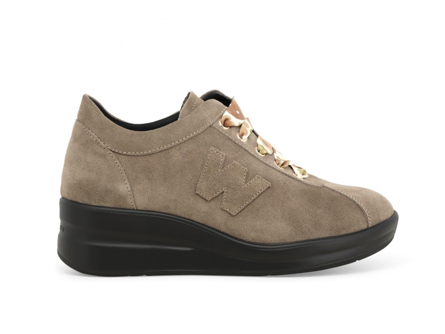 Sneakers donna in camoscio comode beige chiaro r25656z