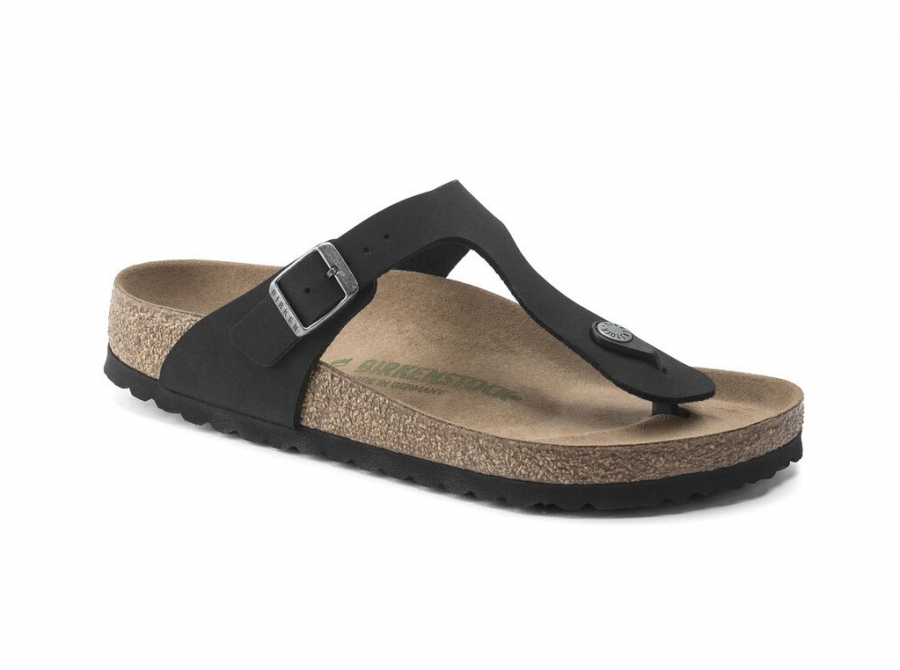 BIRKENSTOCK Vegan Gizeh nero Donna ciabatte infradito fibbia regolabile