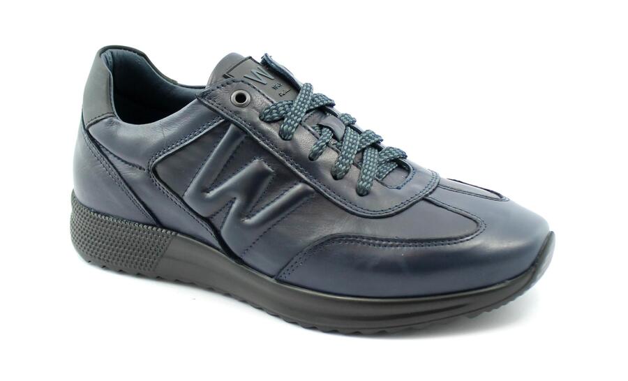 MELLUSO WALK U16116A blu scarpe sneakers uomo lacci pelle