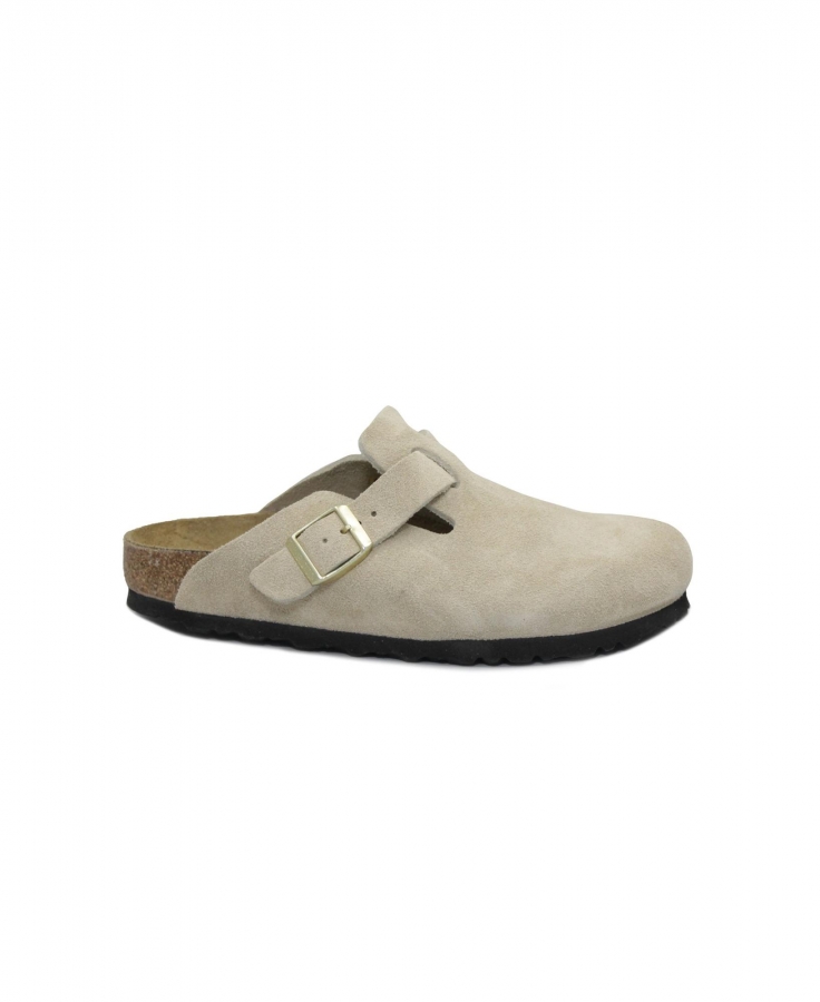 BIRKENSTOCK BOSTON 1030883 modern suede sandcastle ciabatta zoccolo donna fibbia camoscio