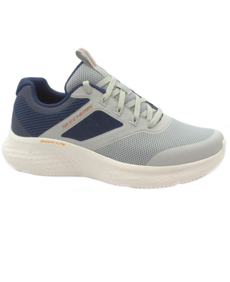 SKECHERS 232594 NEW CENTURY gray navy blu scarpe uomo sneakers lacci tessuto memory