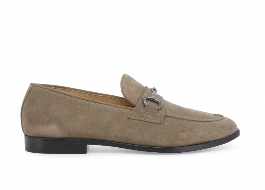 Mocassino uomo in camoscio beige u90317z