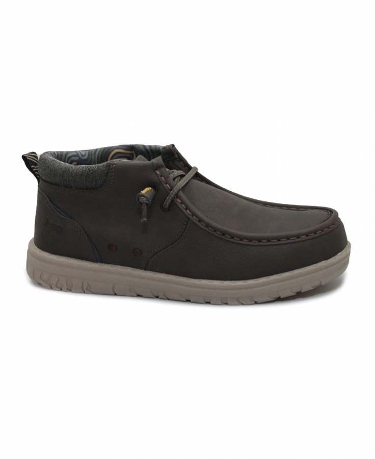 JEEP JM52112A SAMOA WALLABEE MID dk brown marrone scarpe uomo sneakers laccio elatisico slip on