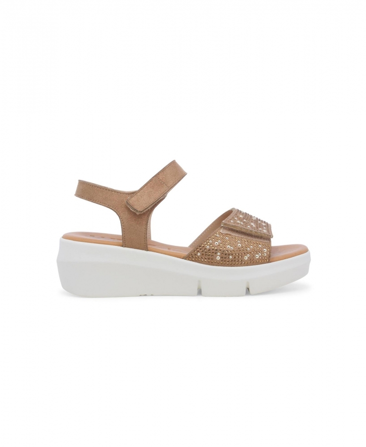 MELLUSO R80439 brown marrone scarpe donna sandali pelle strappi zeppa